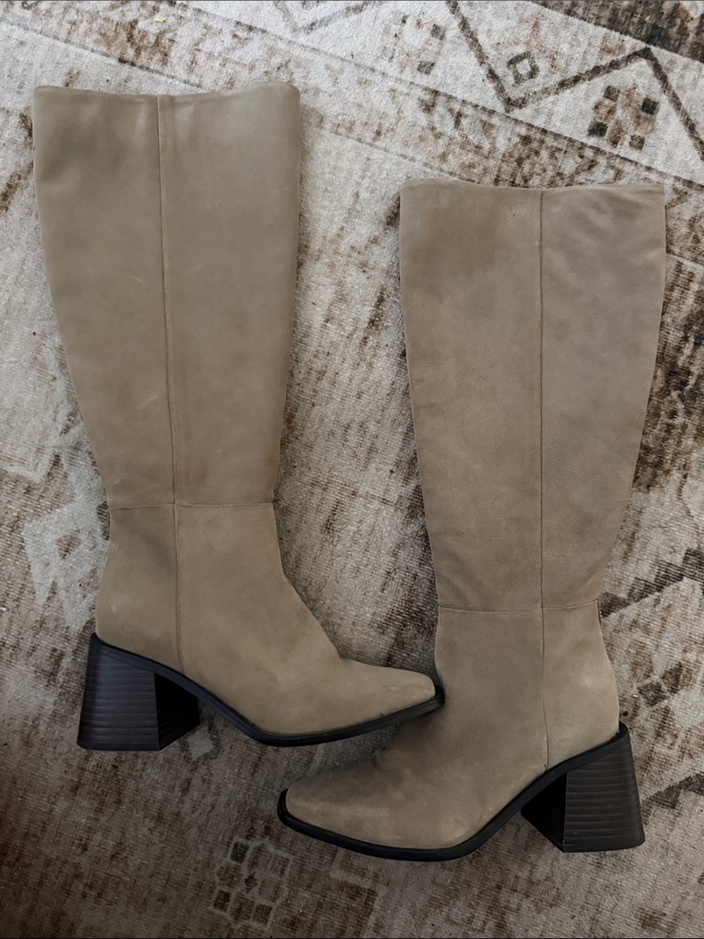 Sam Edelman Over-the-Knee Suede Boots in Taupe